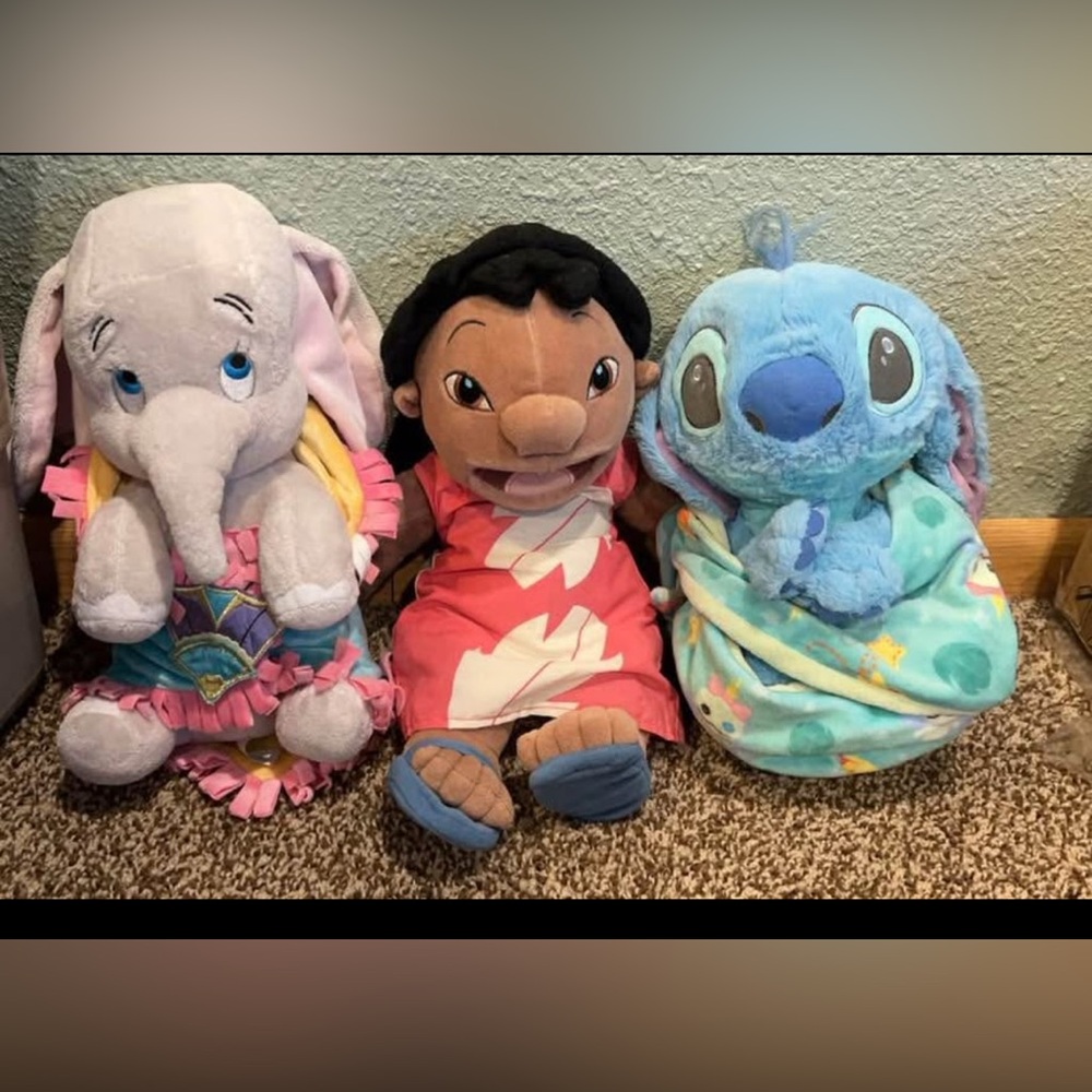 Disney Plush Toy Set - Dumbo, Lilo, and Stitch